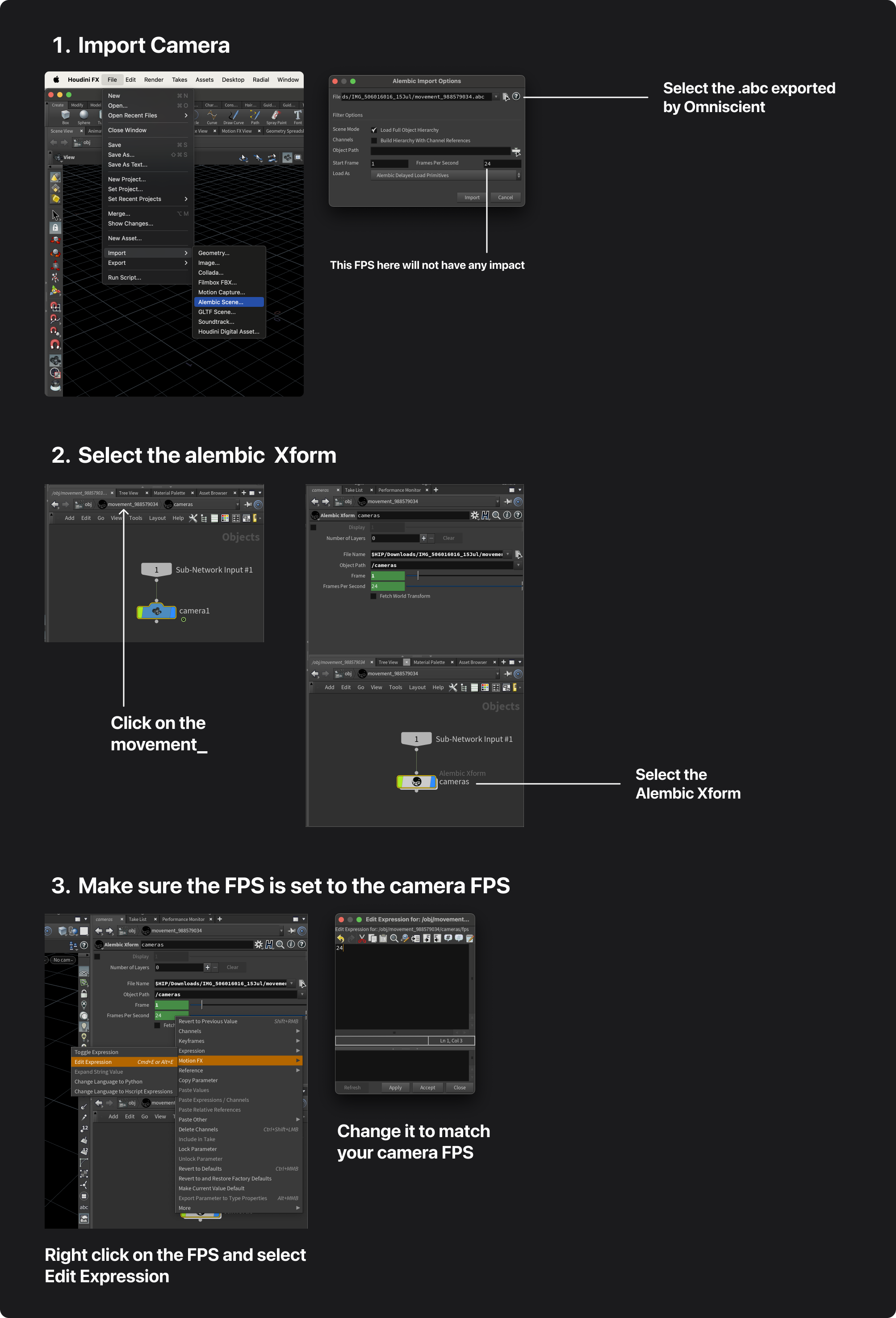 Tuto Houdini retime Camera