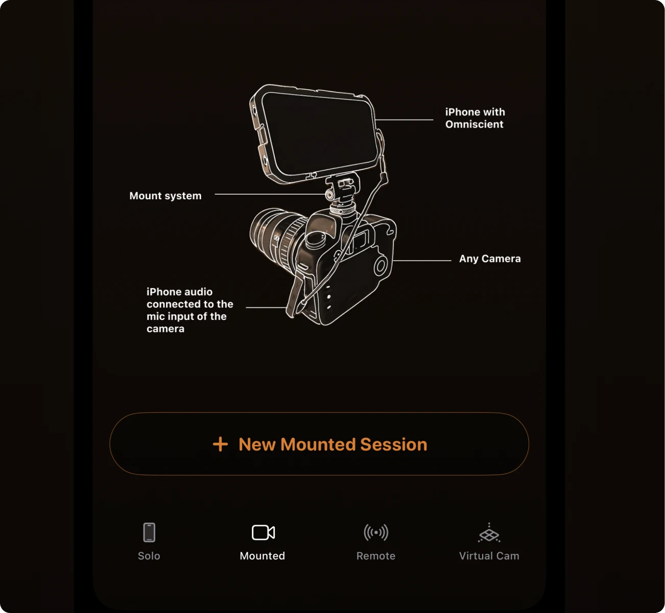Mounted tab in the Omniscient iOS app