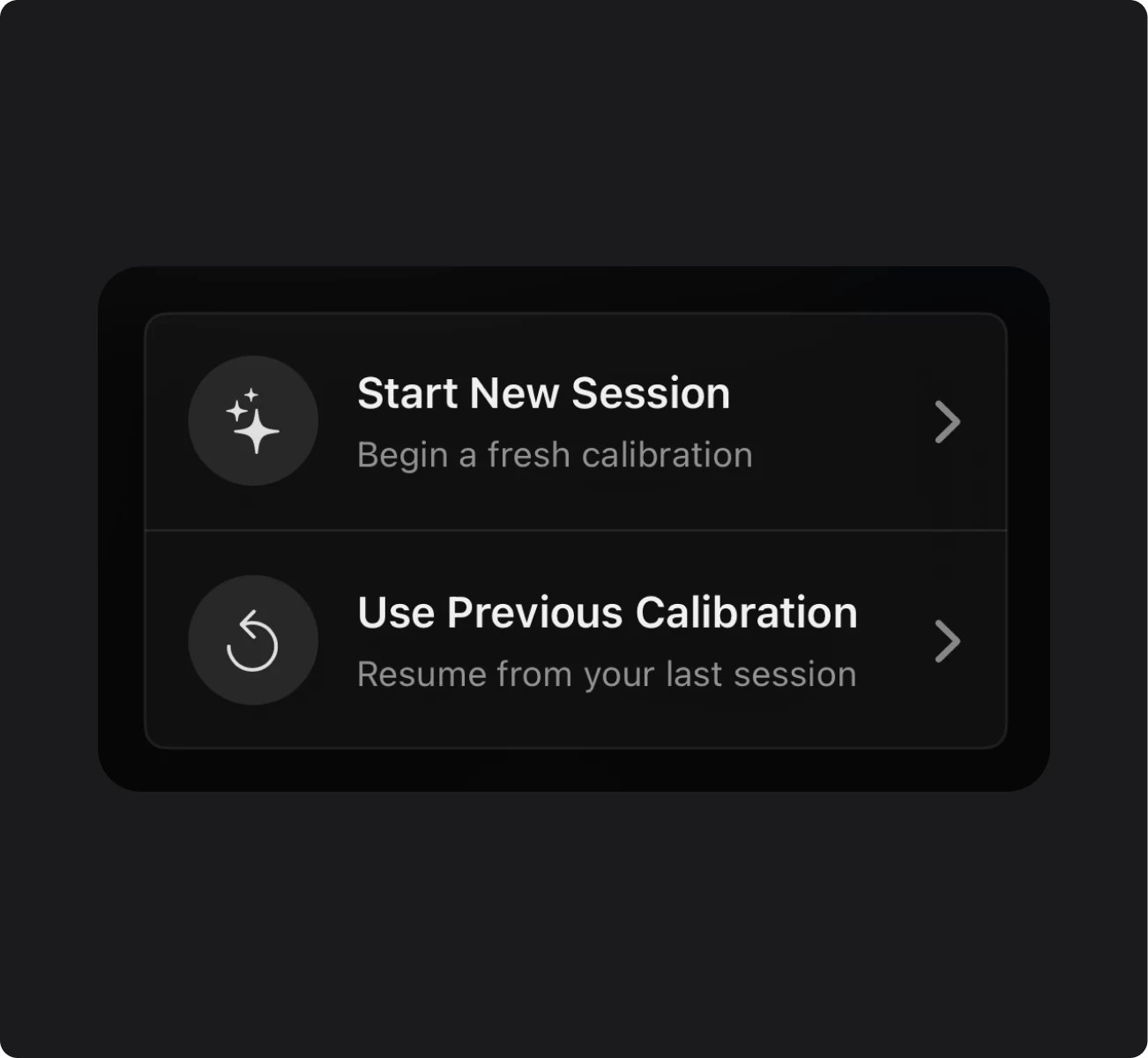 Start New Mounted Session screen in Omniscient