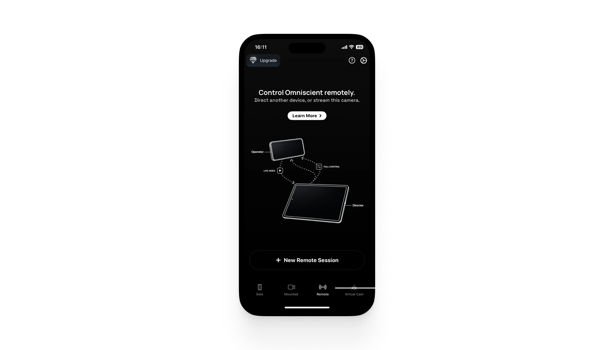 Remote App director screen